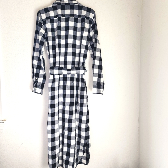 Lauren Ralph Lauren Buffalo Check Belted Twill Long Sleeve Midi Shirt Dress Sz 2 - Picture 2 of 8